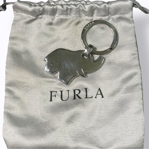 Furla Accessories - Furla 🪢 RARE‼️ Silver Steel Elephant Keychain with Dust Bag